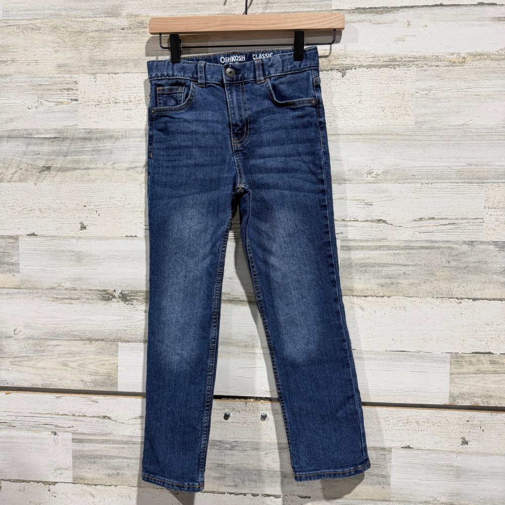 OshKosh B'gosh Classic Jeans Boys 8 Blue Cotton Blend Casual Denim EUC